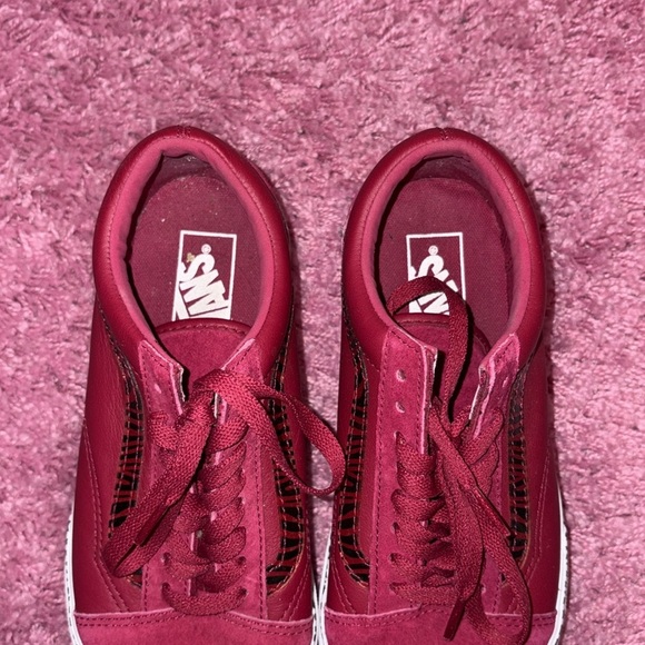 Vans Old Skool Magenta Zebra Print Stacked Platform Sneakers - Picture 3 of 6